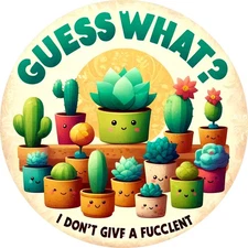 1pc Vintage Aluminum Metal Sign, 8 Round Wall Art with Cactus & Leaf Design, Reu