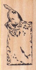 Dog In A Bag 1 3/4 x 3 1/4" Rubber Stamp, Dog Stamp, Dog Lover Stamp