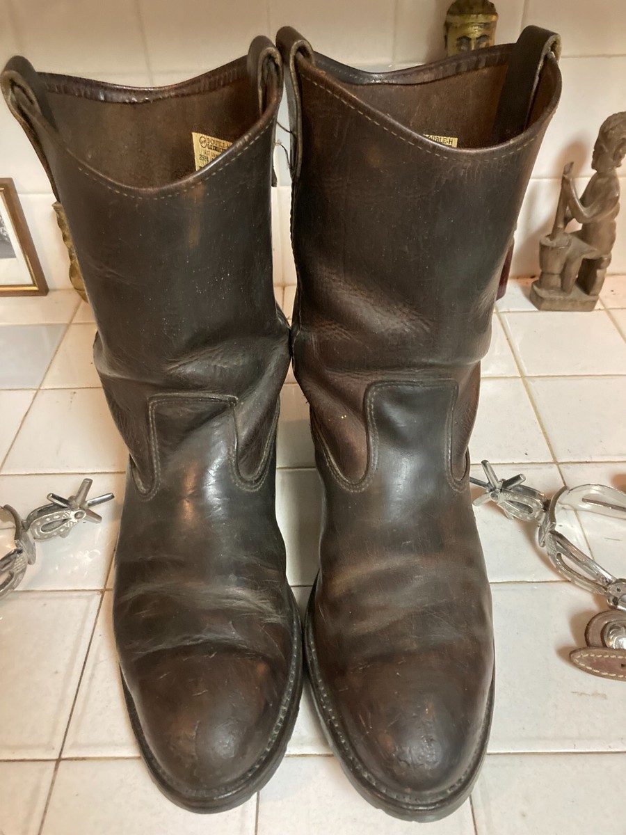 DOUBLE H STEEL RANCH WESTERN BROWN LEATHER COWBOY STEEL TOE  display picture 1
