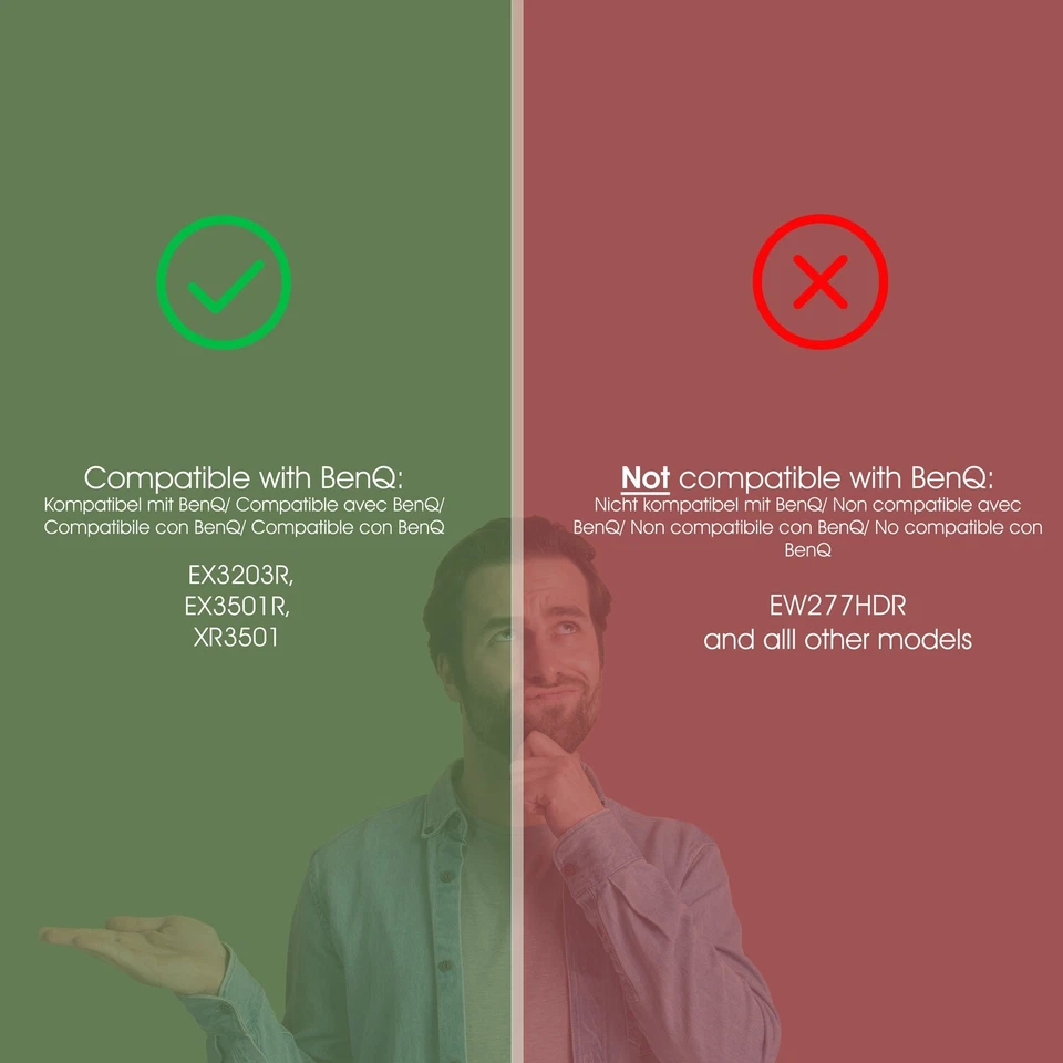 BenQ EX3203R, EX3501R, XR3501 Monitor VESA Adapter - 75x75mm - Bild 2 von 4