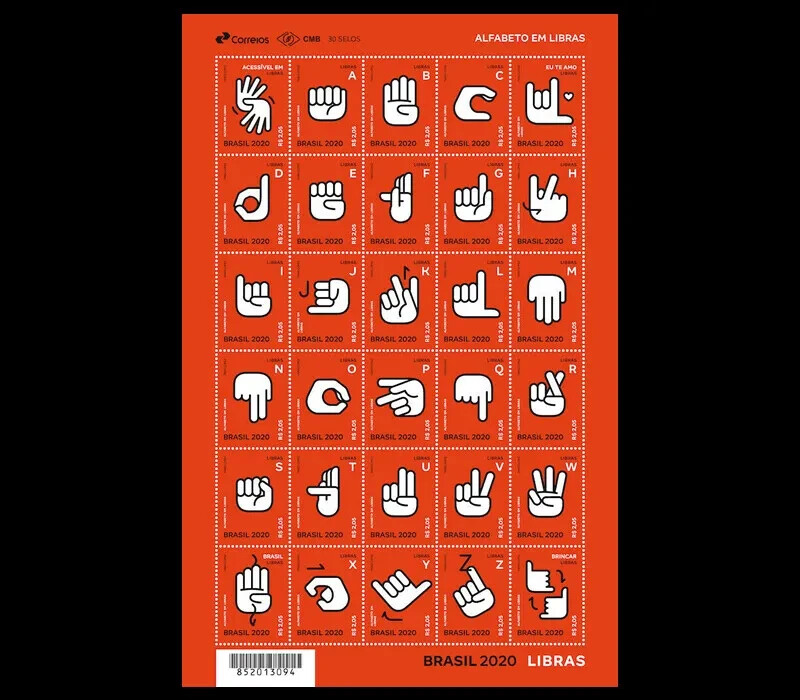 Alphabet in LIBRAS - Brazilian Sign Language - 26 letters - Brazil 2020