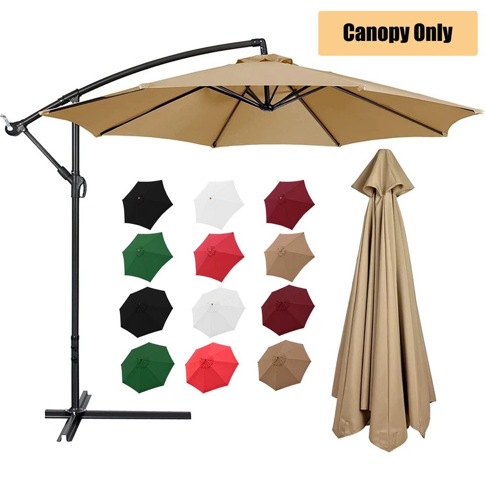 10 FT 6/8 Rib Umbrella Canopy Replacement Garden Outdoor Market Top Cover