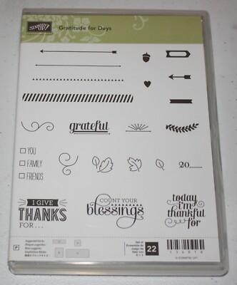 Stampin Up Retired Photopolymer GRATITUDE FOR DAYS Count Your Blessings NEW