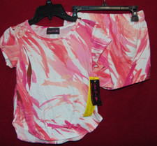 Girls Yummy Tie Dye Short Set Size 14 USA MADE Lounge Beach NEW w/ TAGS