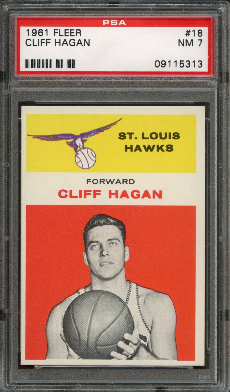 BK - 1961 Fleer - #18 - Cliff Hagan - PSA 7 - NM