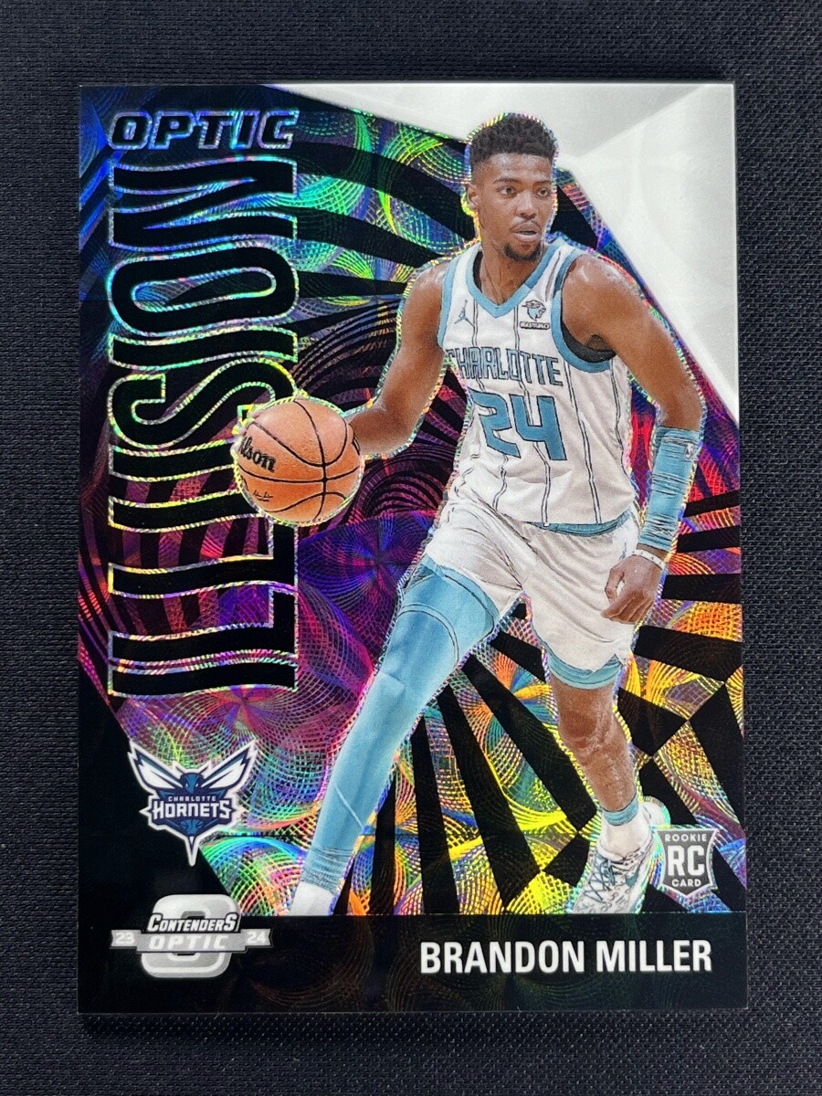 2023-24 Contenders Optic Illusion Brandon Miller #1 Black White Scope RC /25