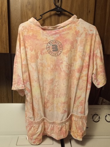 Vintage BOLTERS T-SHIRT Backside Pockets Women's Size XL pink tie dye 1/4 ZIP