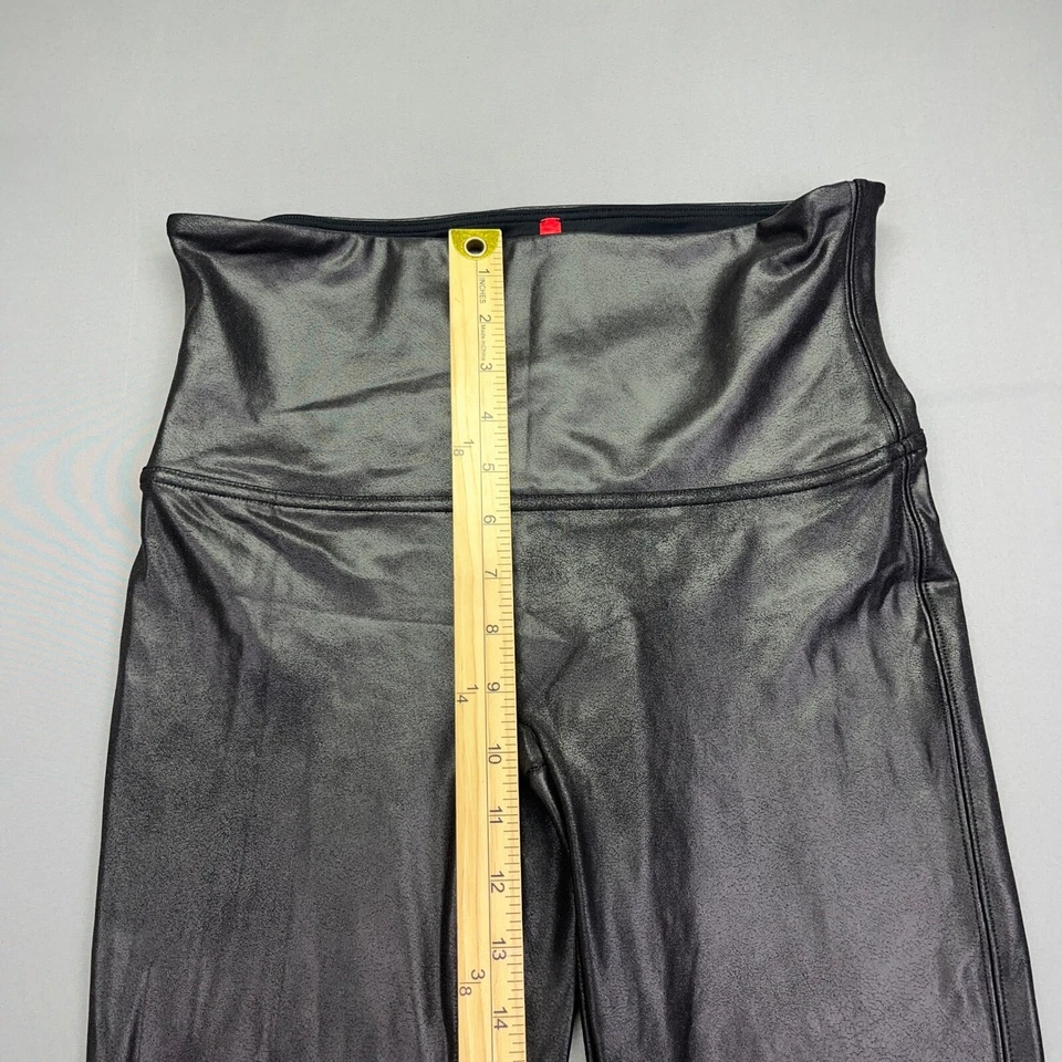 Spanx High Waist Faux Leather Leggings Shiny Black Athleisure Pants XL - Image 2 of 4