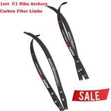 1 Pair NIKA ARCHERY C1 Limbs 68"@25H Carbon Fiber Recurve Bow Limb 12-50lbs.
