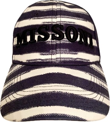 Missoni Baseball Cap Hat One Size Adjustable Navy Blue | eBay