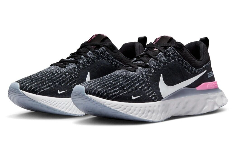 Nike React Infinity Run Flyknit 3 in Black, Grey, Pink - Size 8.5
