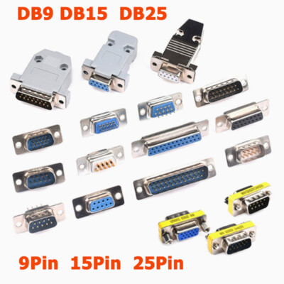 DB9/15/25 9/15/25Pin Stecker Buchse Löt Typ Stecker Metall/Kunststoff Gehäuse