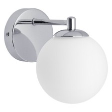 Indoor Frosted Glass Globe Chrome or Black Wall Light Sconce with G9 LED Warm