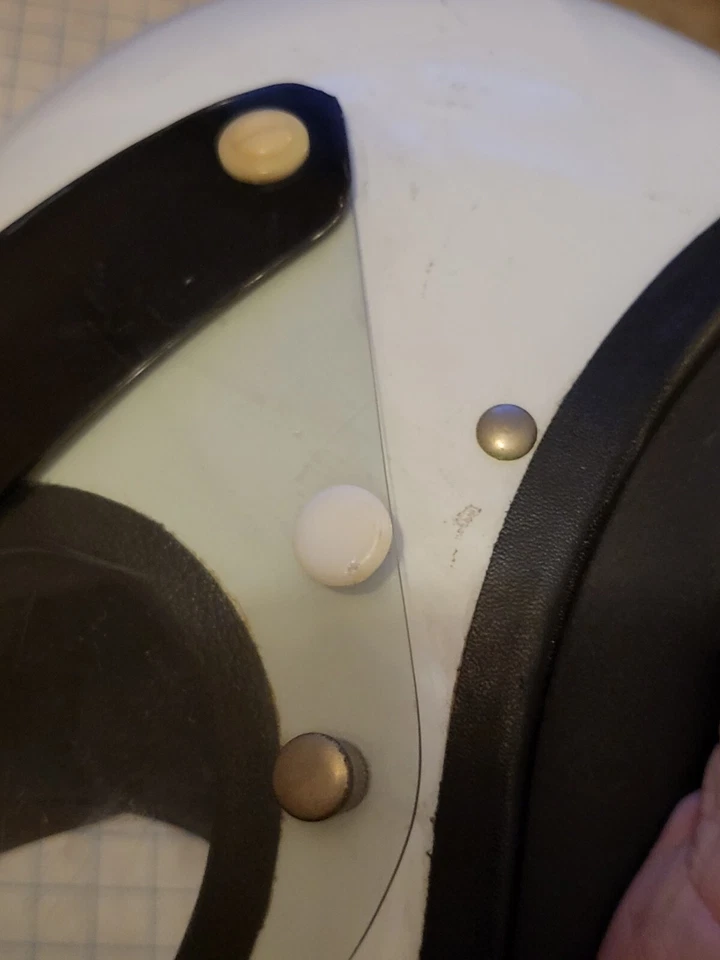 Casco De Colección Shoei S107 Raro Blanco Con Visera Hecho en Japón Niño Pequeño Juvenil Foto 4 de 4