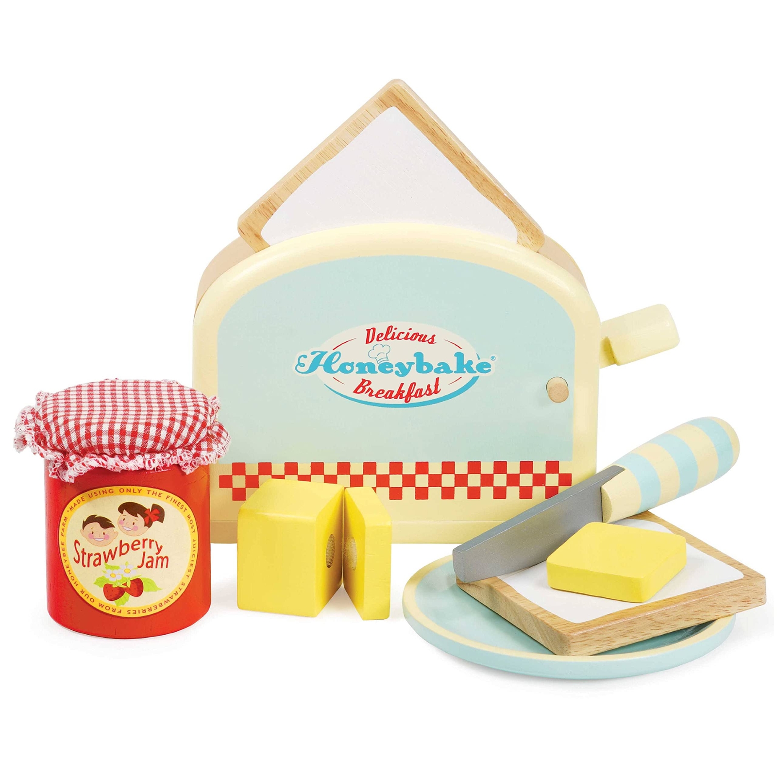 Le Toy Van - Honeybake Wooden Toaster Breakfast Set Pretend Kitchen Play Toy Set