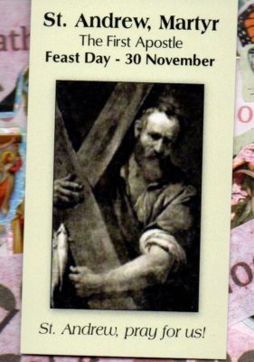Saint Andrew - Prayer in Honor (2'' x 3 1/2'') Heavy Glossy Paperstock Holy Card