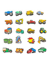 Tractor Trailer Truck Construction Croc Shoe Charms Set of 20