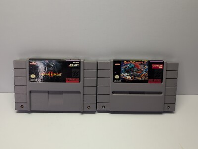 Street Fighter & Mortal Kombat II 2 Super Nintendo SNES 2 Games NICE TESTED FAST