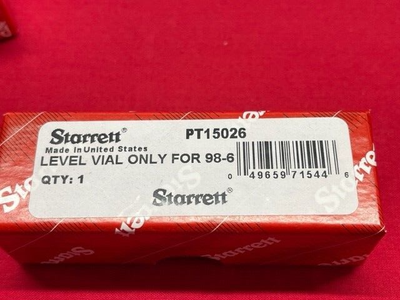 Flacon De Niveau (vial) Starrett PT15026 Pour Niveau De Machiniste Modèle 98-6 - Neuf USA