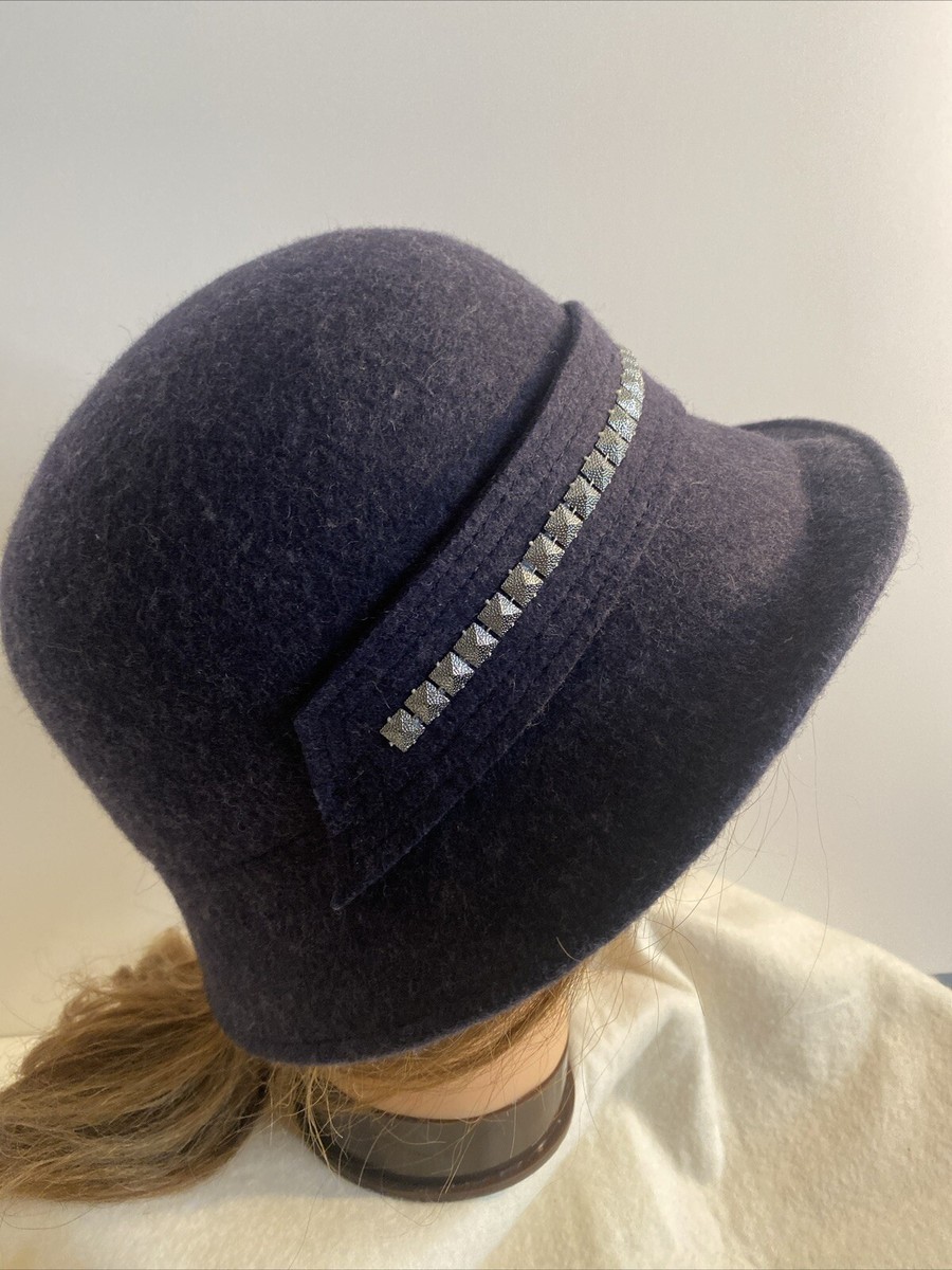 Tarnish Black Wool Hat Vtg Tarnish Italy Classic 40 main image 2