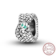 MULA 925 Sterling Silver DIY Charm Snake Shape CZ For Women Bracelet Necklaces