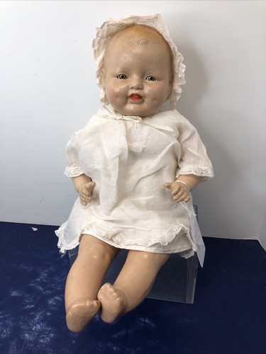 17” Vintage Horsman EIH Baby Doll Compo & Cloth 1928 Dimples Adorable #Me