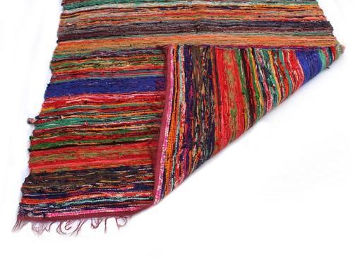 Indian Handmade Chindi Rug Area Rag Rug Home Decor Carpet Floor Decor Rug Multi - Picture 6 of 8