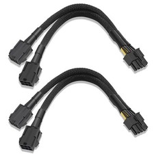 2-Pack 6 Pin to 8 Pin GPU Adapter Dual 6 Pin Female to 8 Pin Male GPU Power S...