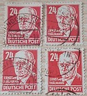 4 x Briefmarken Alliierte Besetzung SBZ Mi.Nr. 220 gestempelt z.B. Ammendorf Saa
