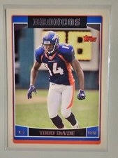 2006 Topps Football Todd DeVoe #34 Denver Broncos