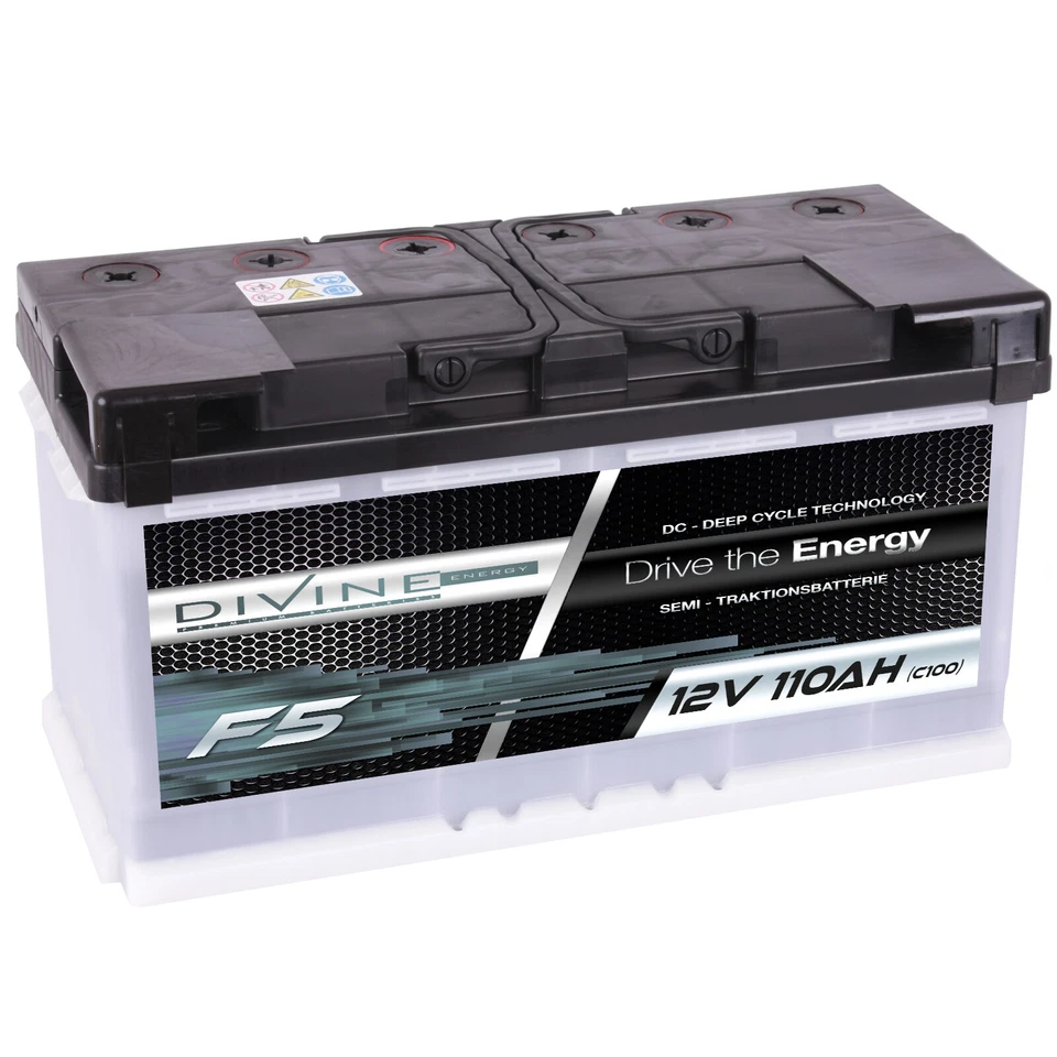 DiVine F5 12V 110Ah Batterie Solar Versorgung Notstrom Windkraft Beleuchtung