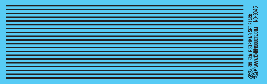 HO Scale - Scale Striping Set 3in Black