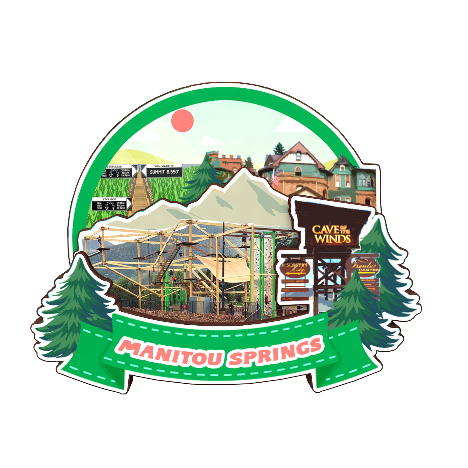 Manitou Springs Colorado USA Refrigerator magnet 3D travel souvenirs wood