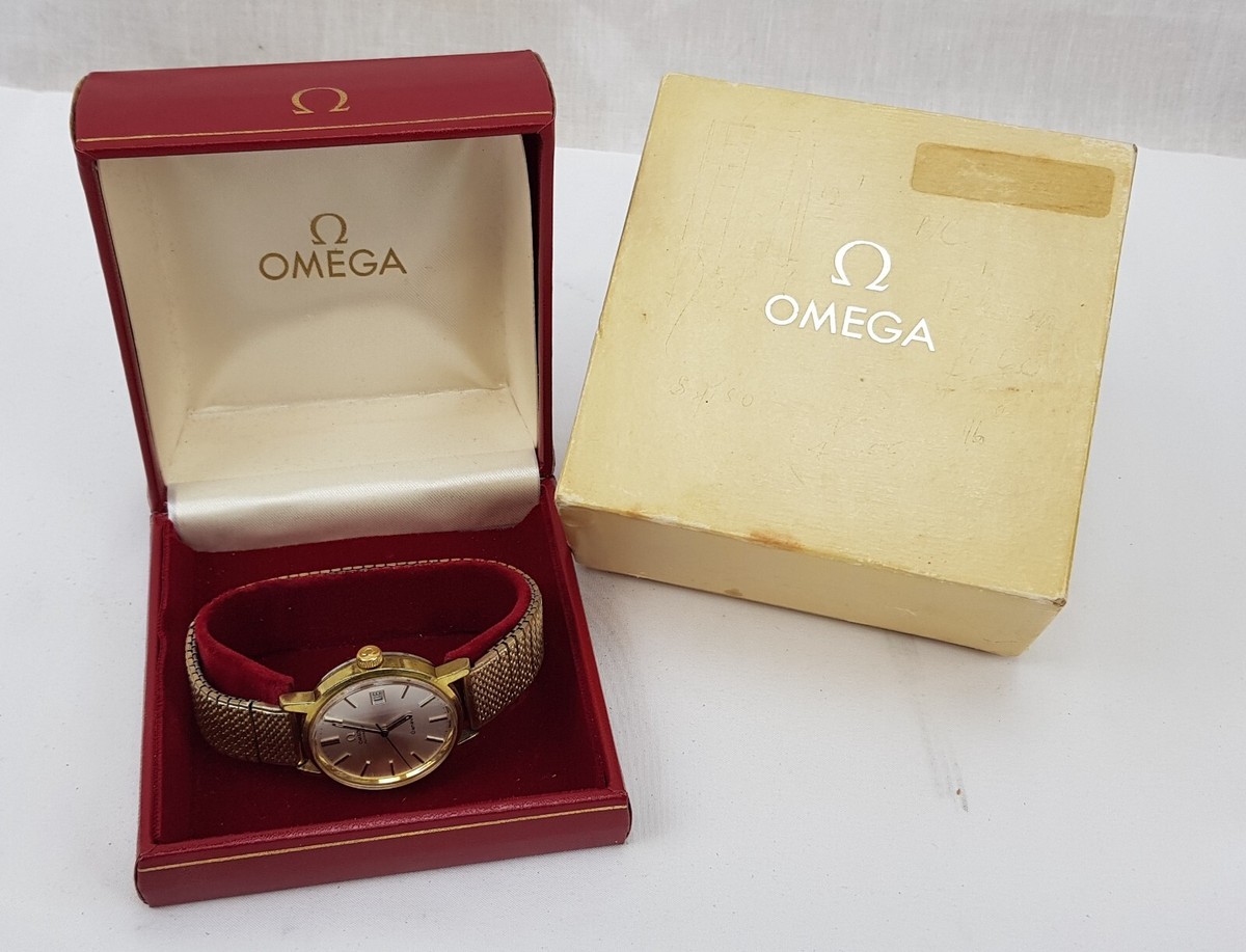 Boxed 1973 Gold Plated Omega Geneve Automatic Gents Watch
