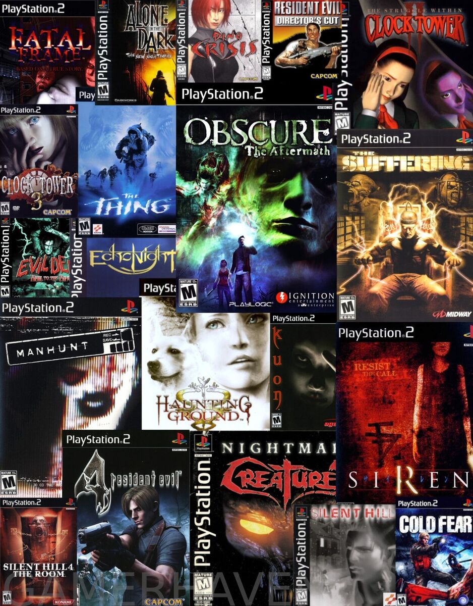 My Top 10 Survival Horror Video Games  Horror video games, Retro games  poster, Playstation 2