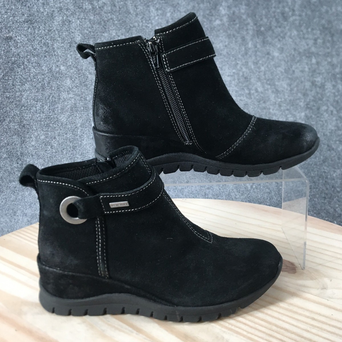 Bionica Boots Womens M Ocala All Weather Side Zip Ankle Booties Black  Suede