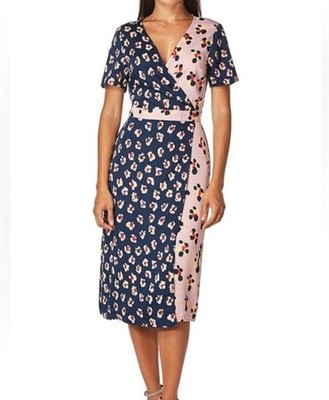 BCBGeneration NWT Indigo Floral wrap dress size S