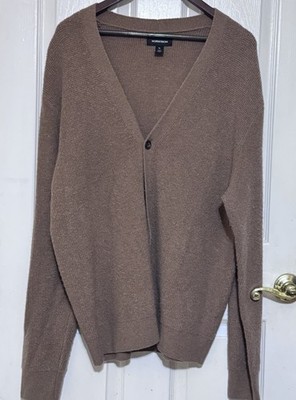 Nordstrom Brand  Timeless Vneck Oversized Cardigan Textured Brown/Taupe Knit XL