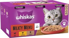 Whiskas Wet Cat Food Meaty Menu in Jelly 6x400g Can  (2.4kg Pack) Adult 1+ 7.08 per kilo
