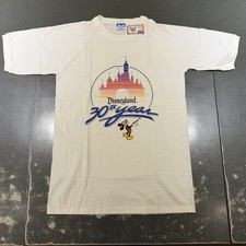 Vintage 1985 Disneyland 30th Year Anniversary Mickey Mouse Medium Ringer Shirt
