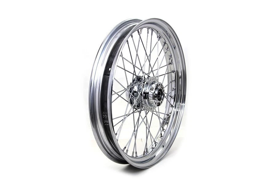 Rueda de radios delantera V-Twin 52-1031 cromada 23" x 3,00" para 10-22 Sportster sin ABS Foto 2 de 3