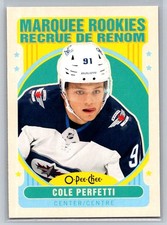 2021-22 O-Pee-Chee Update Retro Marquee Rookies Cole Perfetti RC Winnipeg Jets