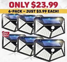 Solar Power 100 LEDS Light PIR Motion Sensor Outdoor Security Lamp Wall Garden