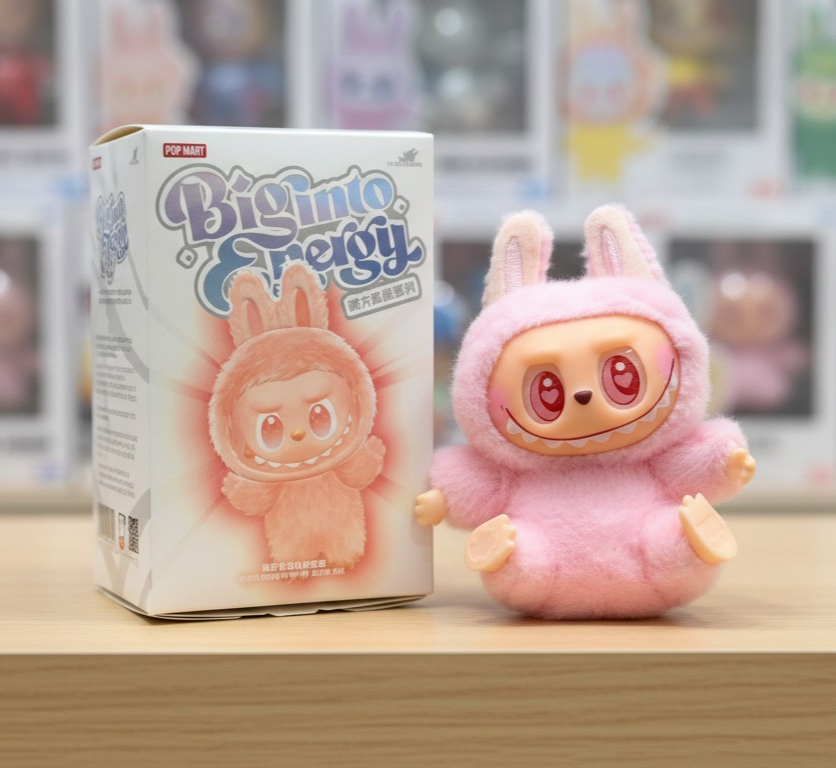 Pop Mart Pink Labubu Valentines Love Charm Plush New to Grey