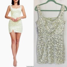Dress The Population Moxie Sleeveless Fitted Mini Dress Lemongrass Multi NWT L