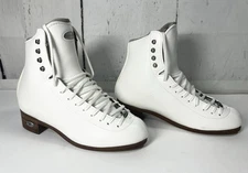 BRAND NEW WHITE RIEDELL 255 COMPETITION FIGURE SKATES (WIDE) Sz 5-1/2~ NO BLADES