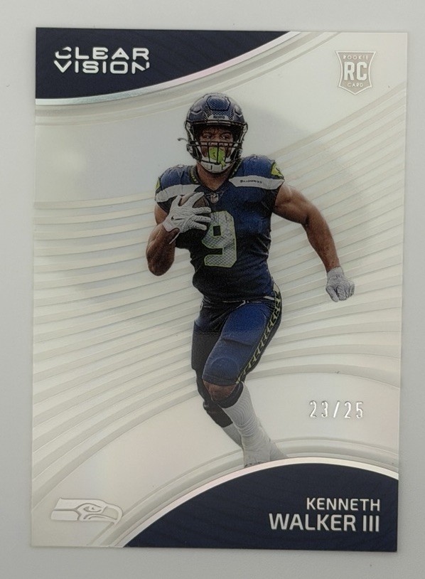 Kenneth Walker III Panini Chronicles Clear Vision Rookies #CVR4 Holo Silver