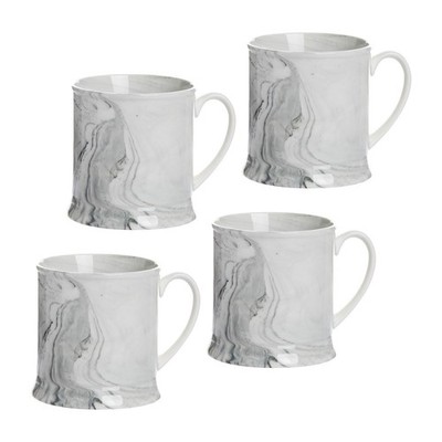Agate Ware Swirl Design Stoneware Mug Set of 4 16 oz