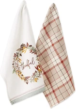 Fall Kitchen Towels for Kitchen Decorative Cotton Dish Towel Set, 18X28, Thankfu