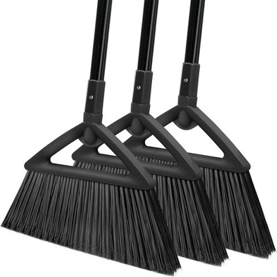 3PCS Heavy Duty Broom, Broom for Sweeeping Indoor and Outdoor, Angle Broom with